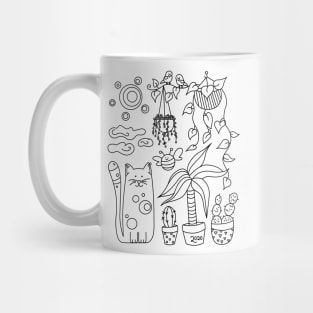 Looking out - Cat & Plants Mug